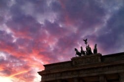 Sunset at Brandenburg Gate in Berlin