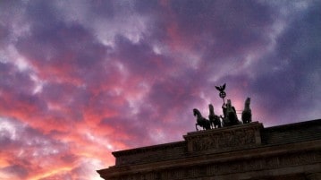 Sunset at Brandenburg Gate in Berlin