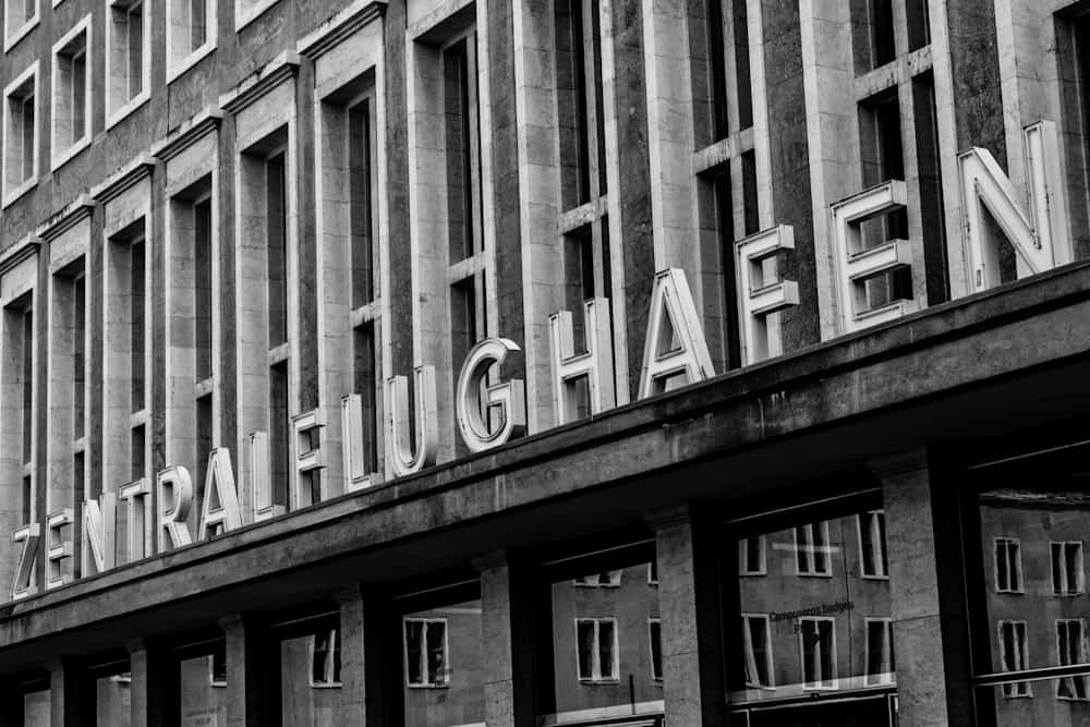 white sign over building