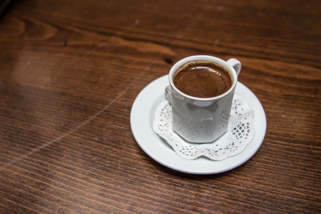 coffee in a white cup used by the fortune teller