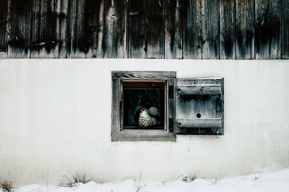 Fassade einer alten Bauernhuette