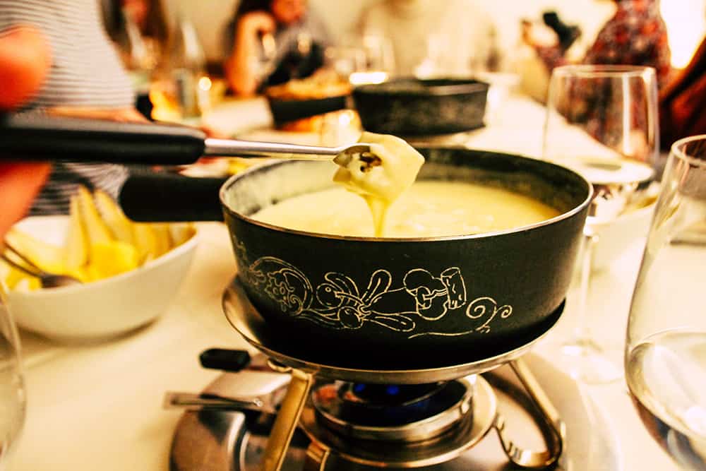Kaese Fondue in der Schweiz
