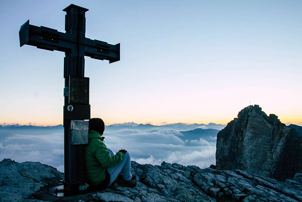 Sonnenaufgang auf der Oberbachernspitze