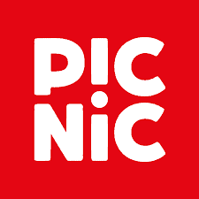 picnic logo - white text on red background