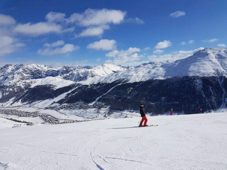 Person skiing down a mountain