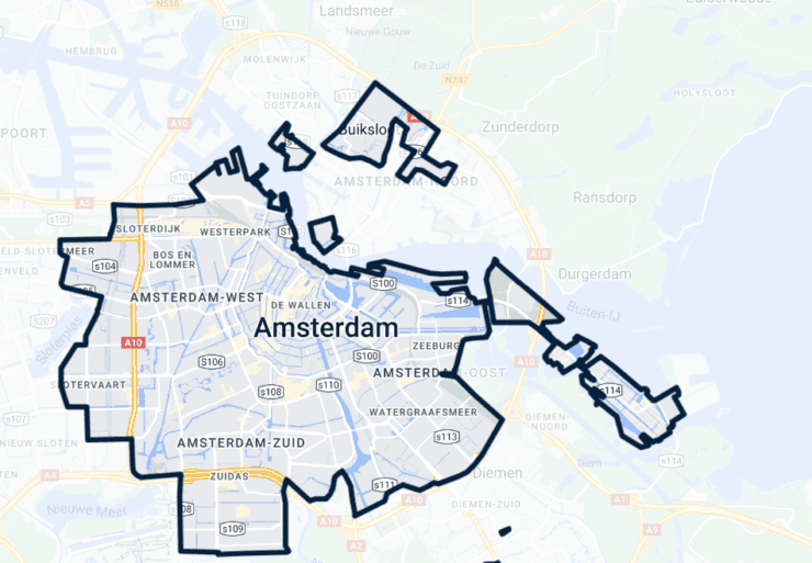 ShareNow Parking Map across the city of Amsterdam