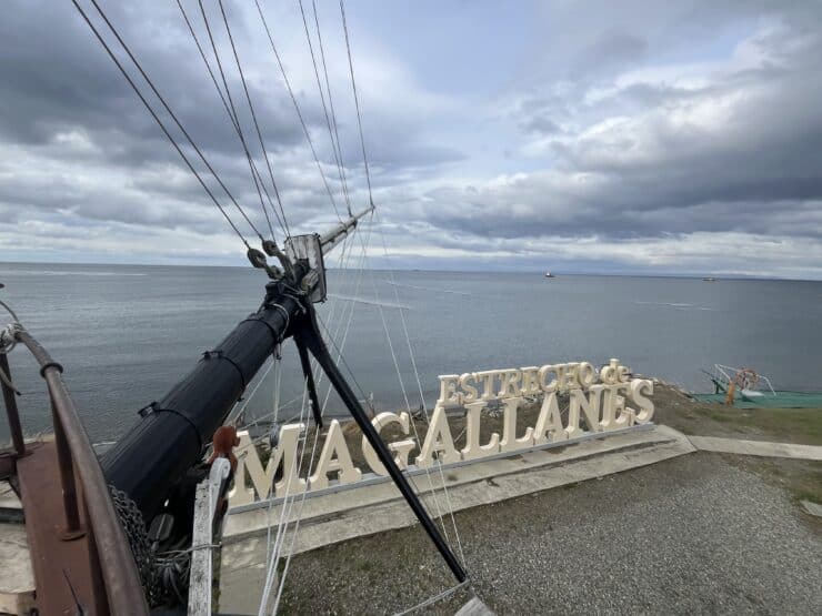 Straight of Magellan Sign on the water in Punta Arenas 